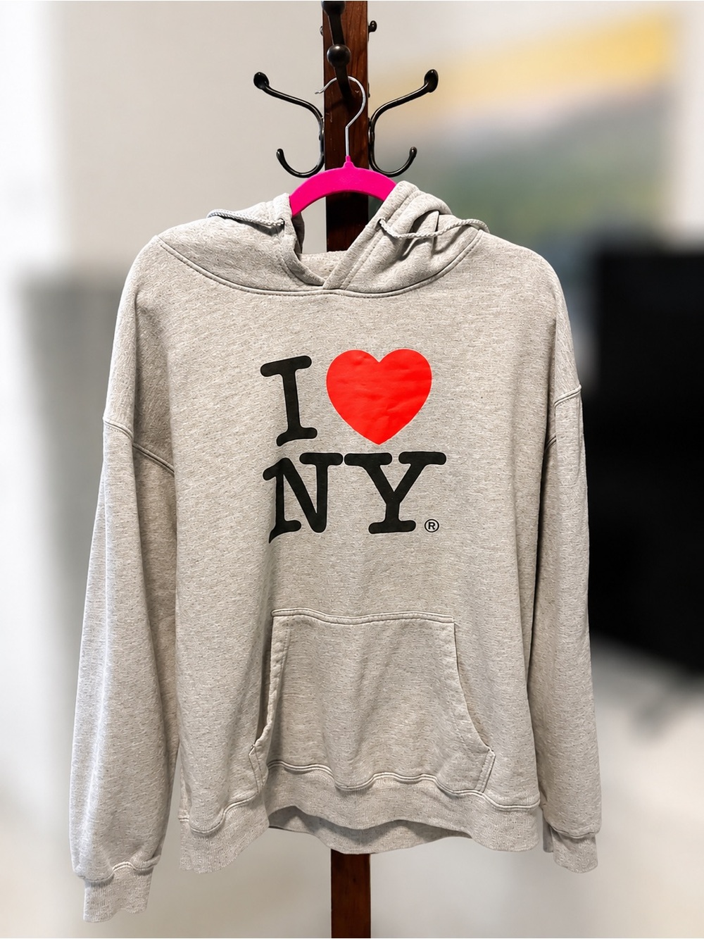 Official I ❤️ NY Gray Fleece Hoodie Sweatshirt XL New York Licensed Pullover